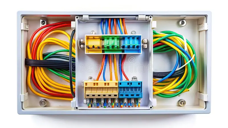 Junction box and signal routing (representative)